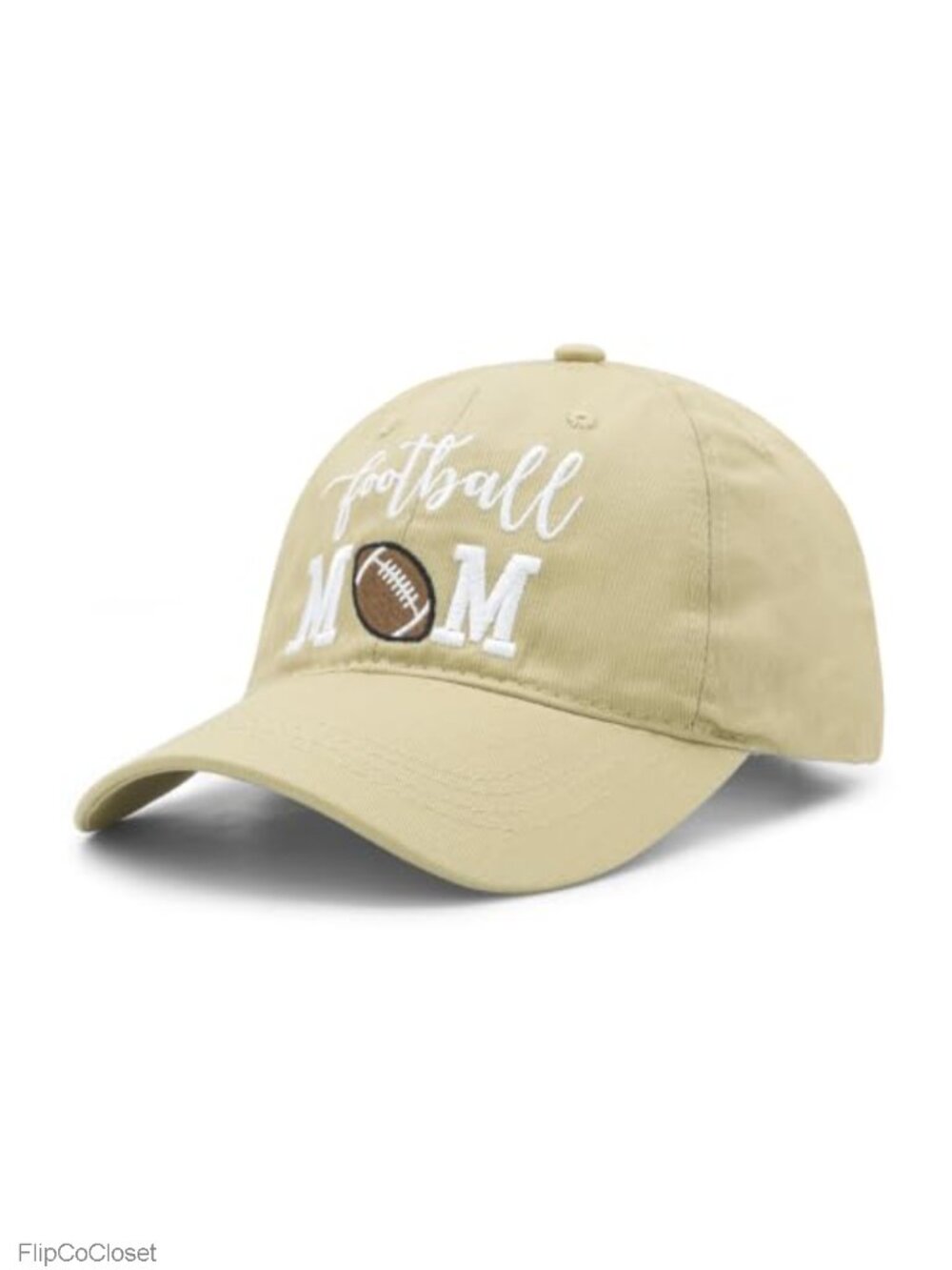 Embroidered Football Mom Baseball Cap - Adjustable Washed Cotton